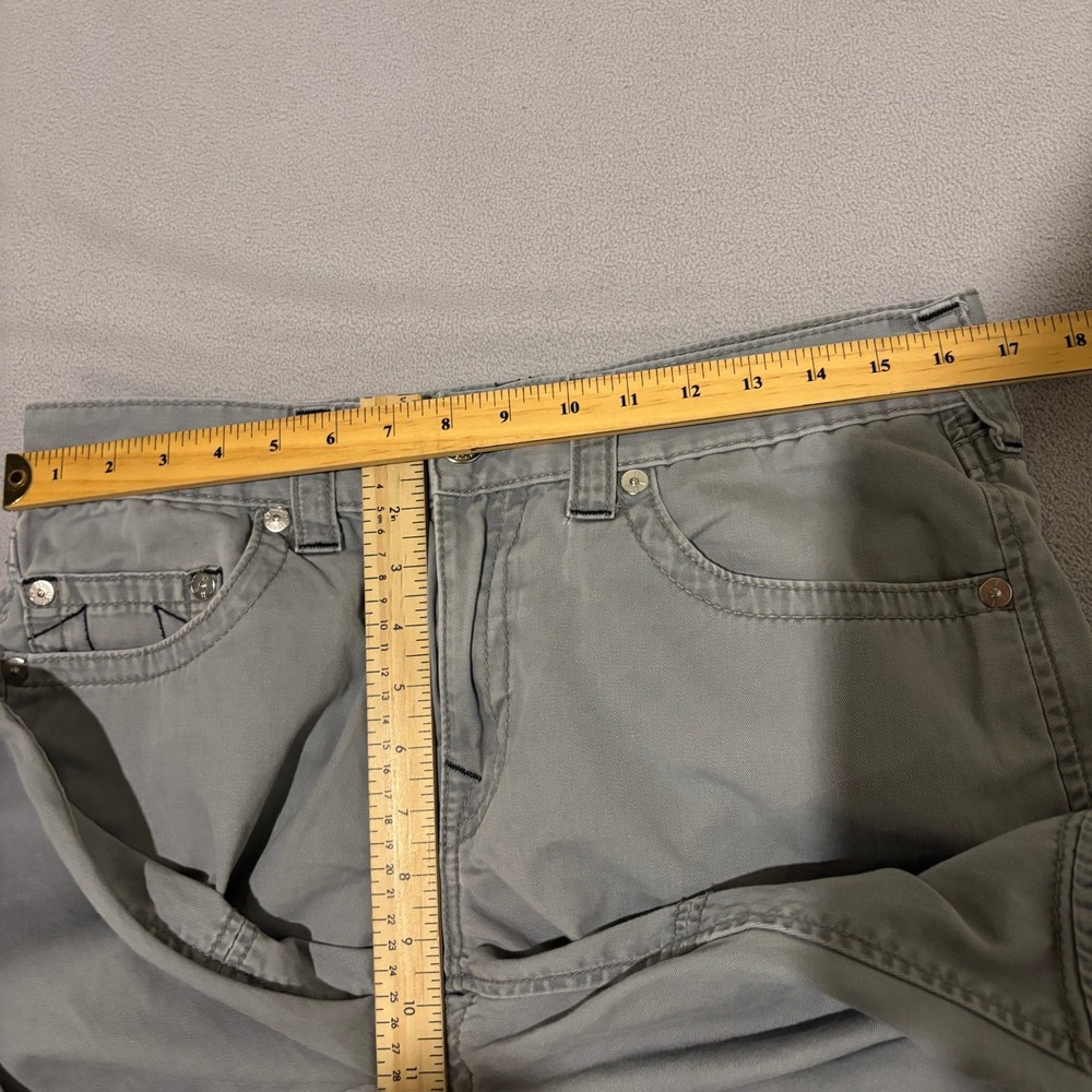 True Religion Mens Grey Moto Knee Panel Straight Leg Pants Size 34 Casual Fall - Picture 3 of 7